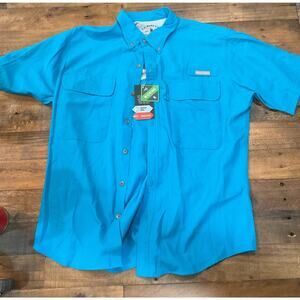 G.H. Bass & Co. Men’s Short Sleeve Button-Up Shirt Size L NWT Turquoise Casual
